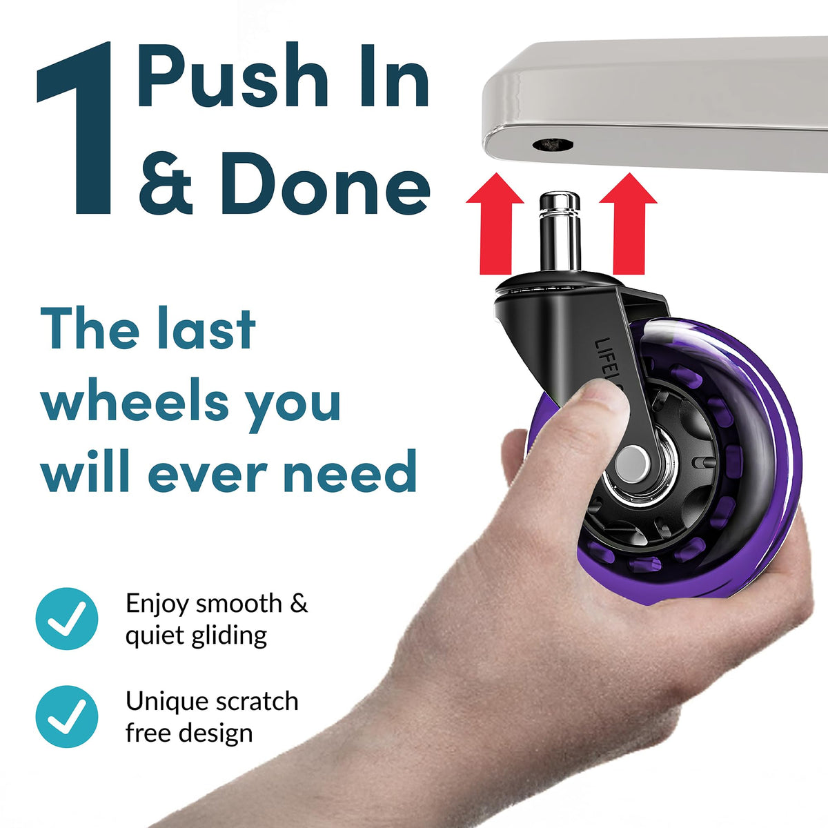 Lifelong Original chair wheels floor protection prevents scratches and scuffs