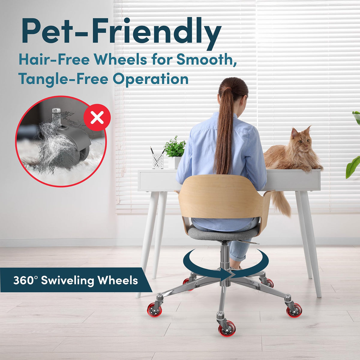 Five-pack Lifelong chair wheels ready for quick replacement