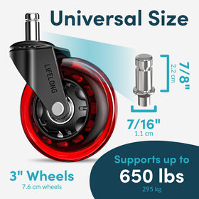 Stem compatibility note for Lifelong wheels with 7/16 x 7/8 inch stems