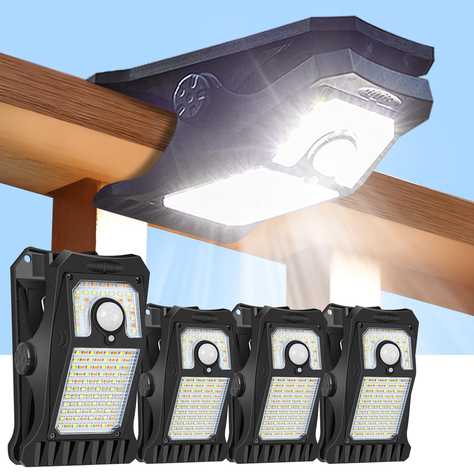 LIFENGSOLER 118LEDs motion light outdoors with wide-area illumination.