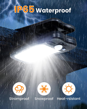 LIFENGSOLER clip-on solar light illuminating a backyard space