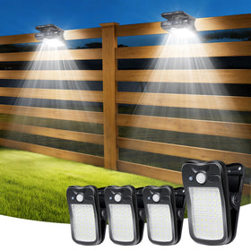 LIFENGSOLER clip-on solar light mounted on a fence for bright outdoor illumination