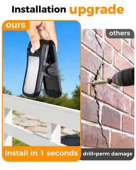 LIFENGSOLER clip-on solar light clipped to railing for versatile lighting