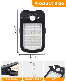 LIFENGSOLER clip-on solar light with USB charging for backup power