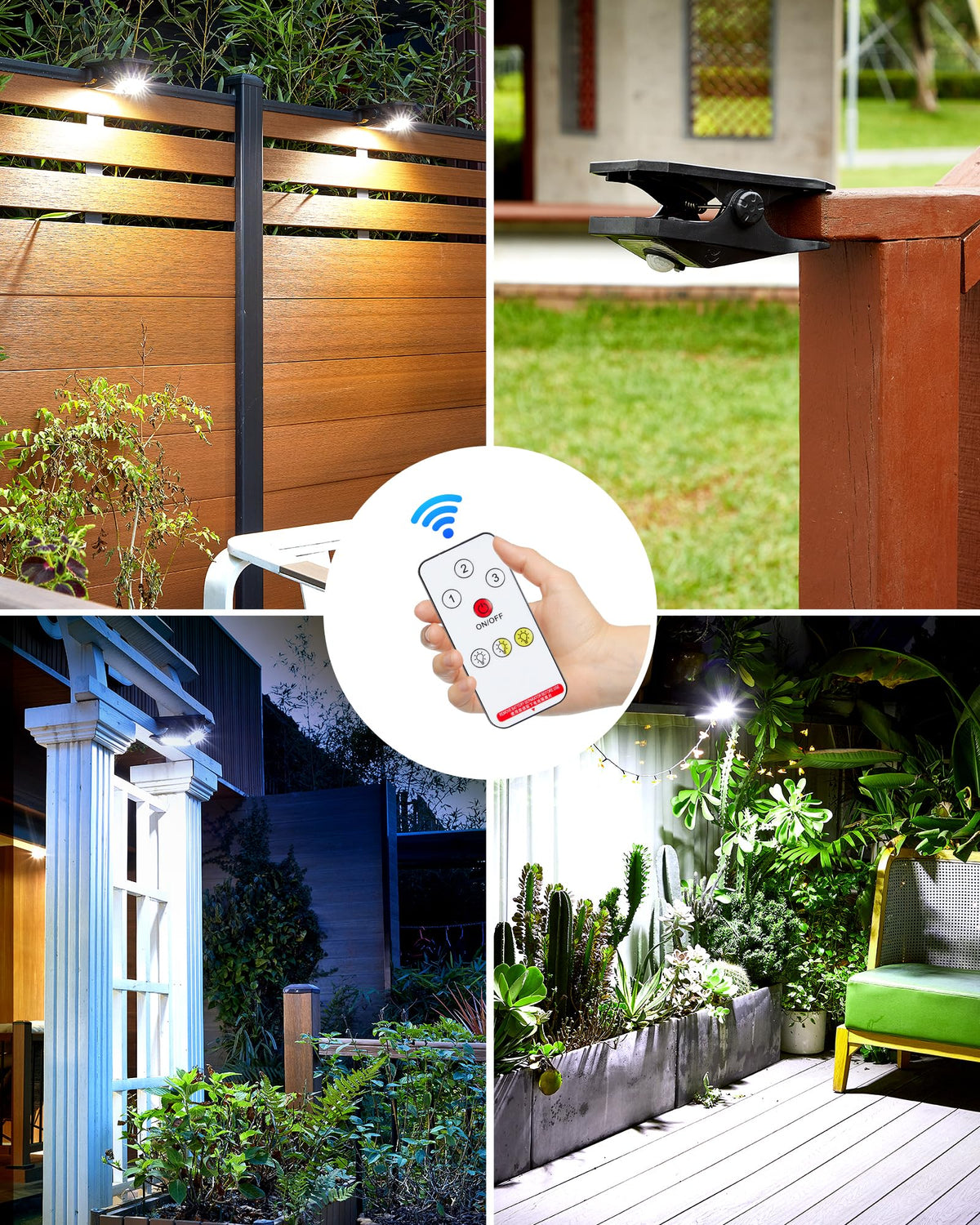 LIFENGSOLER clip-on solar light waterproof for fence and patio mounting.
