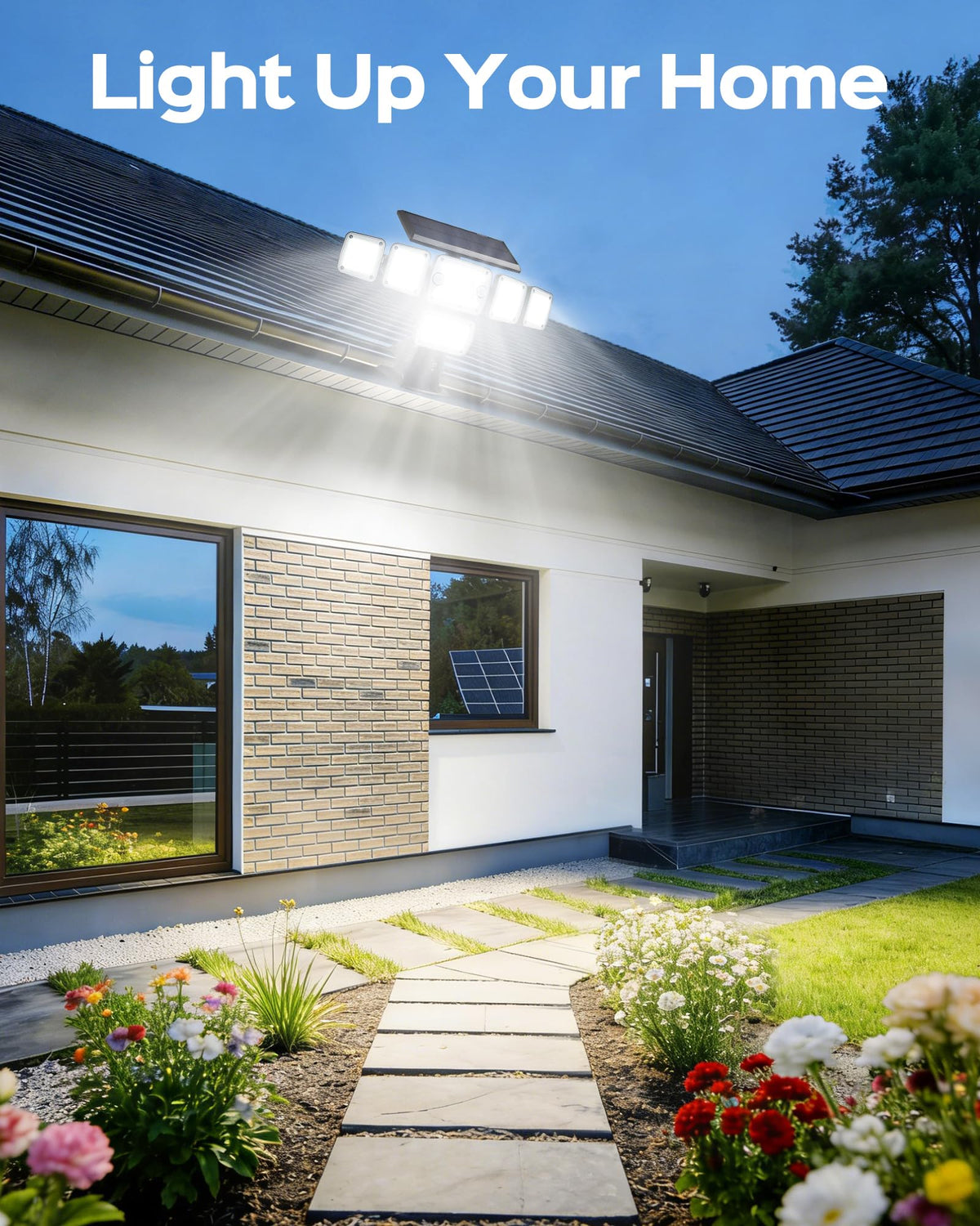LIFENGSOLER solar flood light IP65-rated durable housing for all weather.