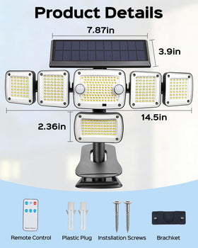 LIFENGSOLER solar flood light suitable for yards, patios, and driveways.