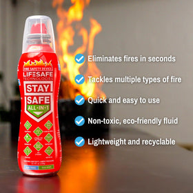 LifeSafe compact fire spray handle enabling quick, intuitive use under pressure.