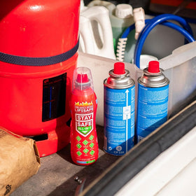 LifeSafe StaySafe motor-oil scenarios cover workshop and garage spill risks.