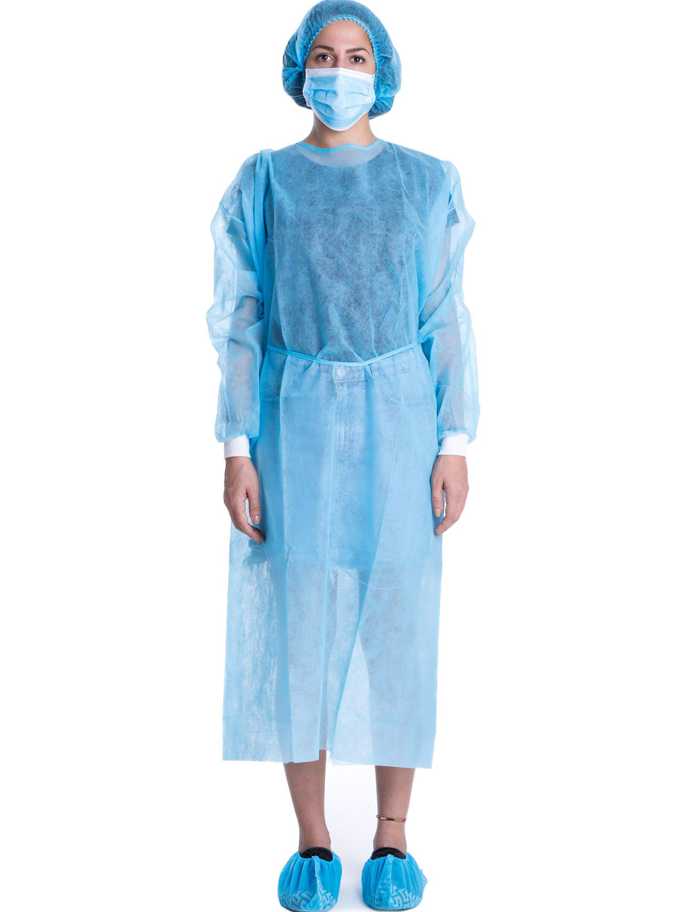 LIFESOFT disposable isolation gown front view for lightweight protection