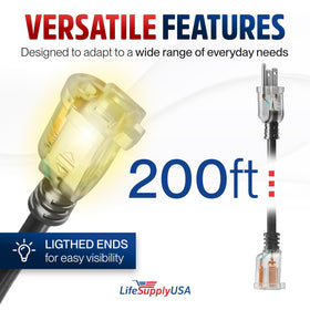 LifeSupplyUSA extension cord handles high-demand tools while remaining flexible in cold.