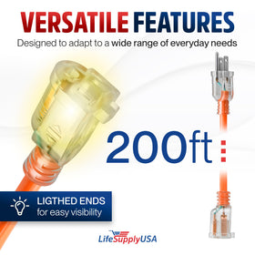 LifeSupplyUSA orange visibility extension cord stands out on busy job sites.