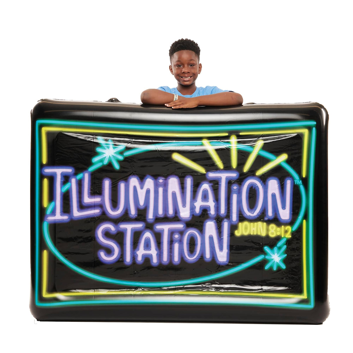 Lifeway Kids Illumination Station neon sign side A provides a bright VBS backdrop.