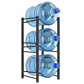 Lifewit 3-slot water jug rack with three 5-gallon bottles neatly organized at home