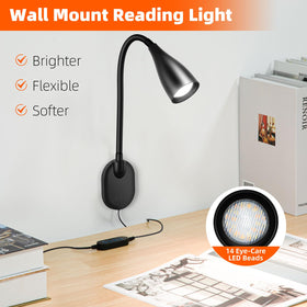 LiFMIRA 60-degree beam reading light focuses illumination on pages without disturbing others.