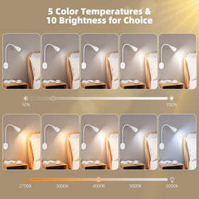 LiFMIRA flexible gooseneck with 360-degree adjustment enables precise book lighting.
