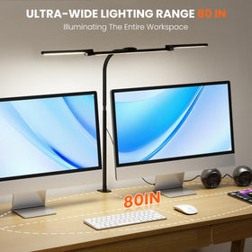 LiFMIRA desk lamp clamp fits desks up to 2.65 inches thick.