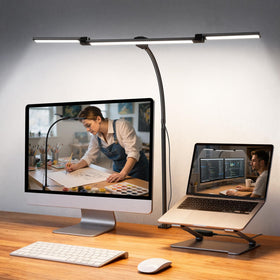 LiFMIRA LED desk lamp clip-on for glare-free focused illumination.