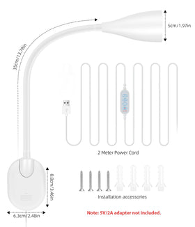LiFMIRA wall-mount with screw-or-tape installation for flexible headboard setup.