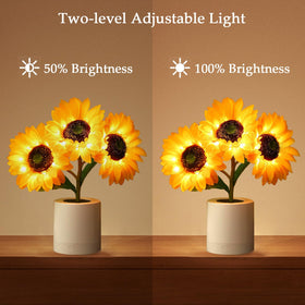 Lifnatty Sunflower Lamp bedroom decor adds soft warmth and charm.