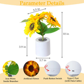 Lifnatty Sunflower Lamp wireless use for flexible room positioning.