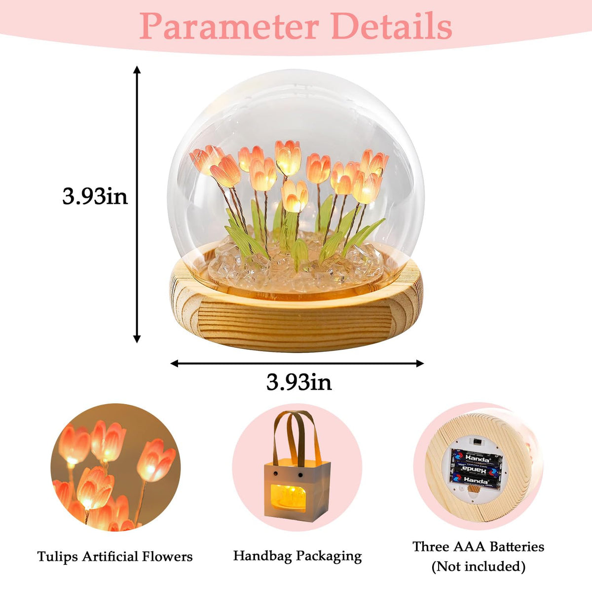 Lifnatty tulips lamp battery-powered and portable for any room.