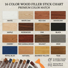 Lifreer Wood Filler Sticks versatile on furniture, floors, and cabinets