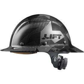 LIFT Dax Carbon Fiber Full Brim Hard Hat with reinforced shell for durable protection on rugged sites.