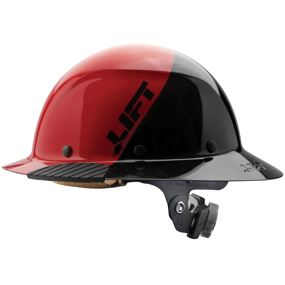 LIFT DAX helmet front view with gloss red-black finish for all-day comfort