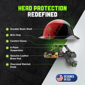 LIFT DAX helmet side view showing durable resin shell