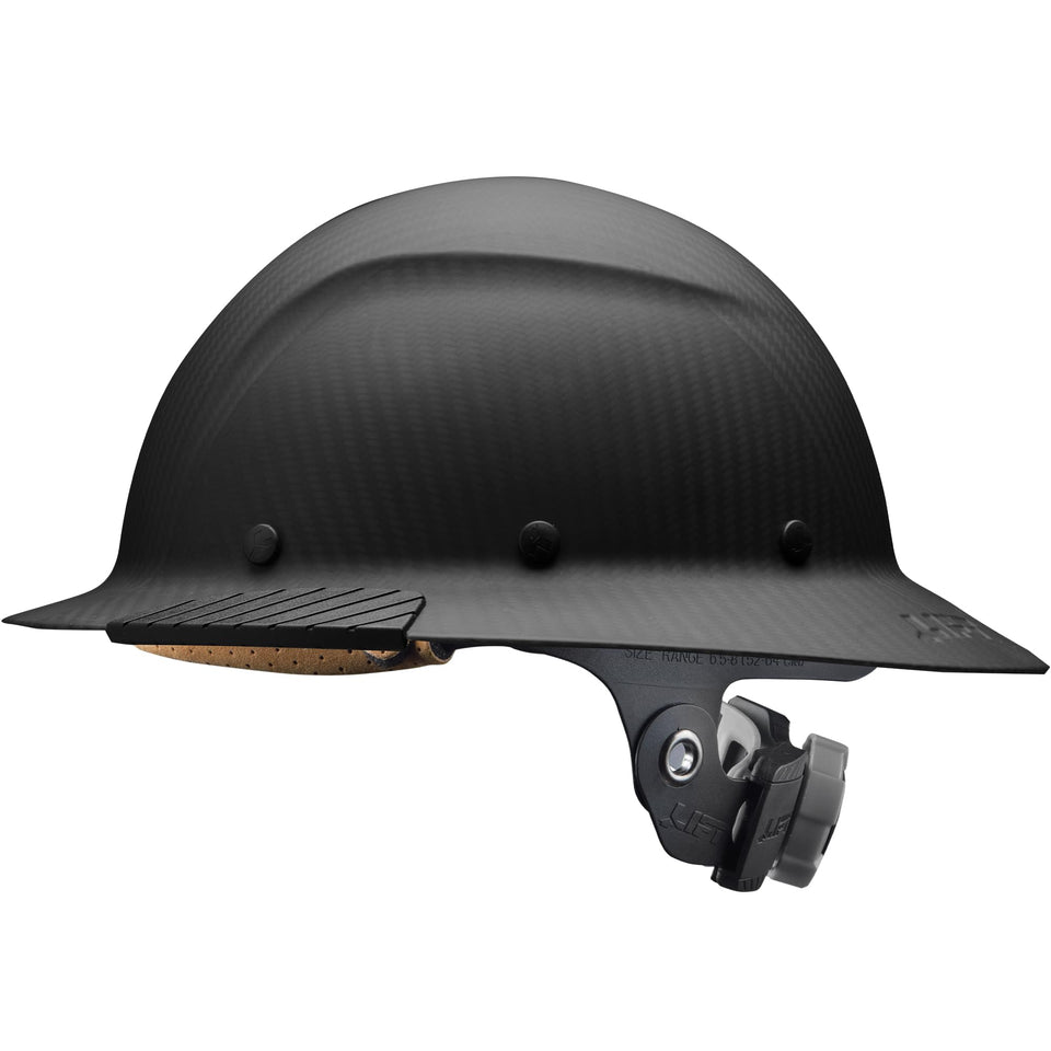 LIFT DAX Fifty 50 carbon fiber full-brim hat, dual-tone shell for durable head protection.