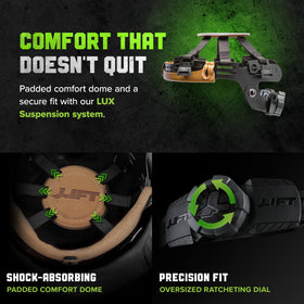 LIFT DAX Fifty 50 fiber reinforced resin shell shown for enhanced impact resistance.