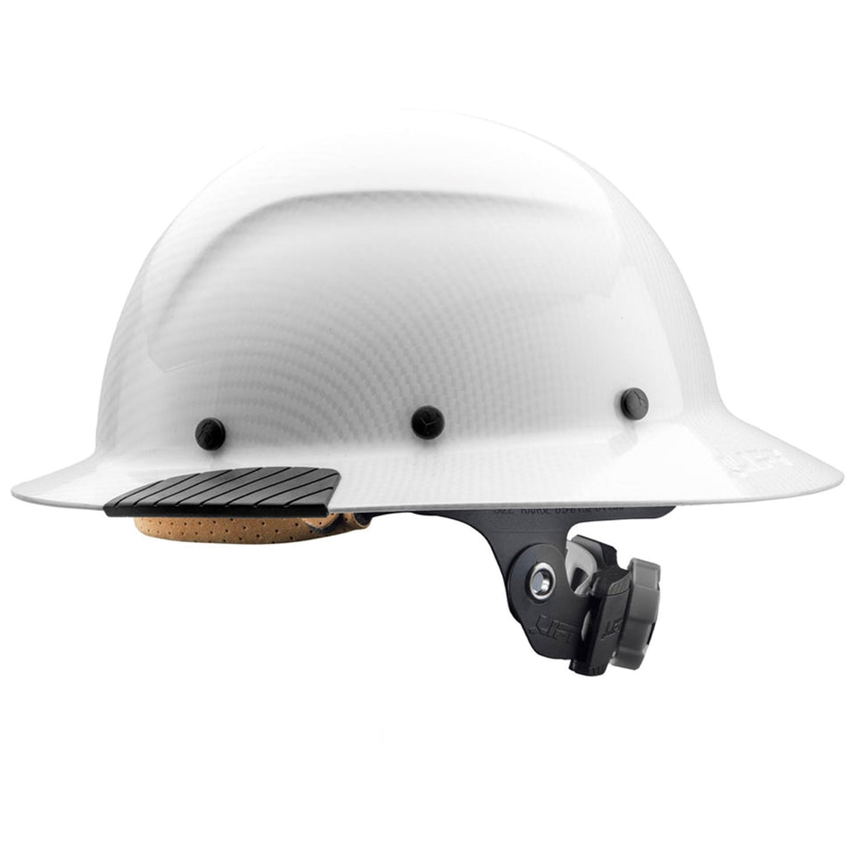 LIFT Safety DAX full brim helmet in white carbon gloss protects the head with durable, lightweight design.