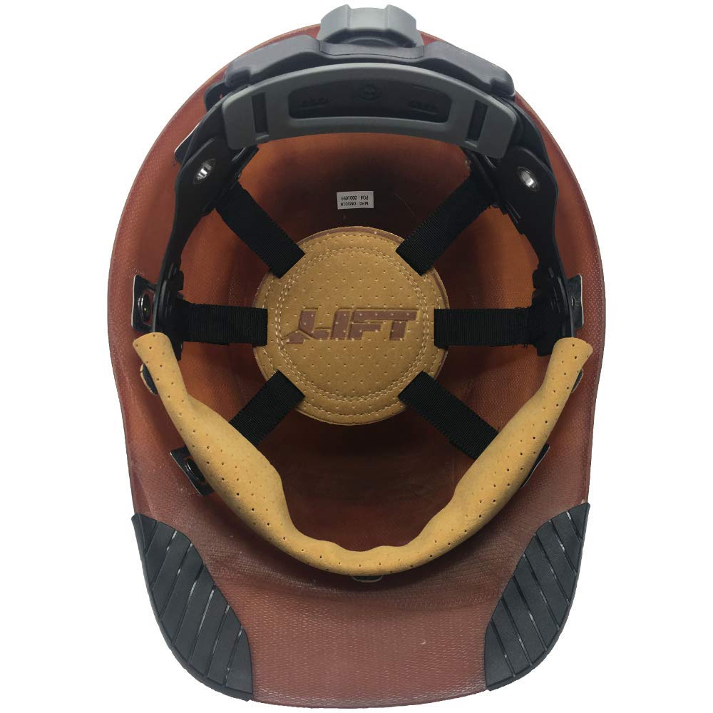 LIFT Dax hard hat suspension six-point ratchet ensures stable, even support.