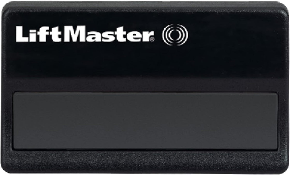LiftMaster 371LM remote with visor clip for quick in-car access.