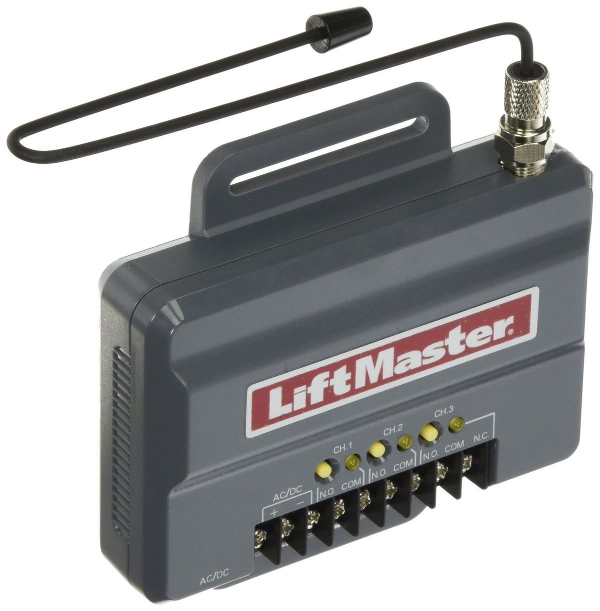 LiftMaster 850LM receiver with compact design enables easy installation in tight gate operators.