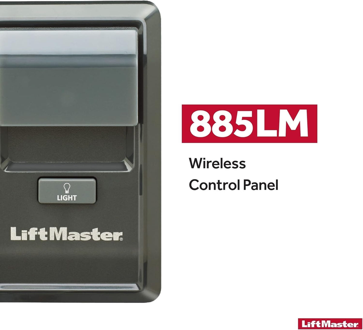 LiftMaster 885LM light-control inside garage provides safer, illuminated access.