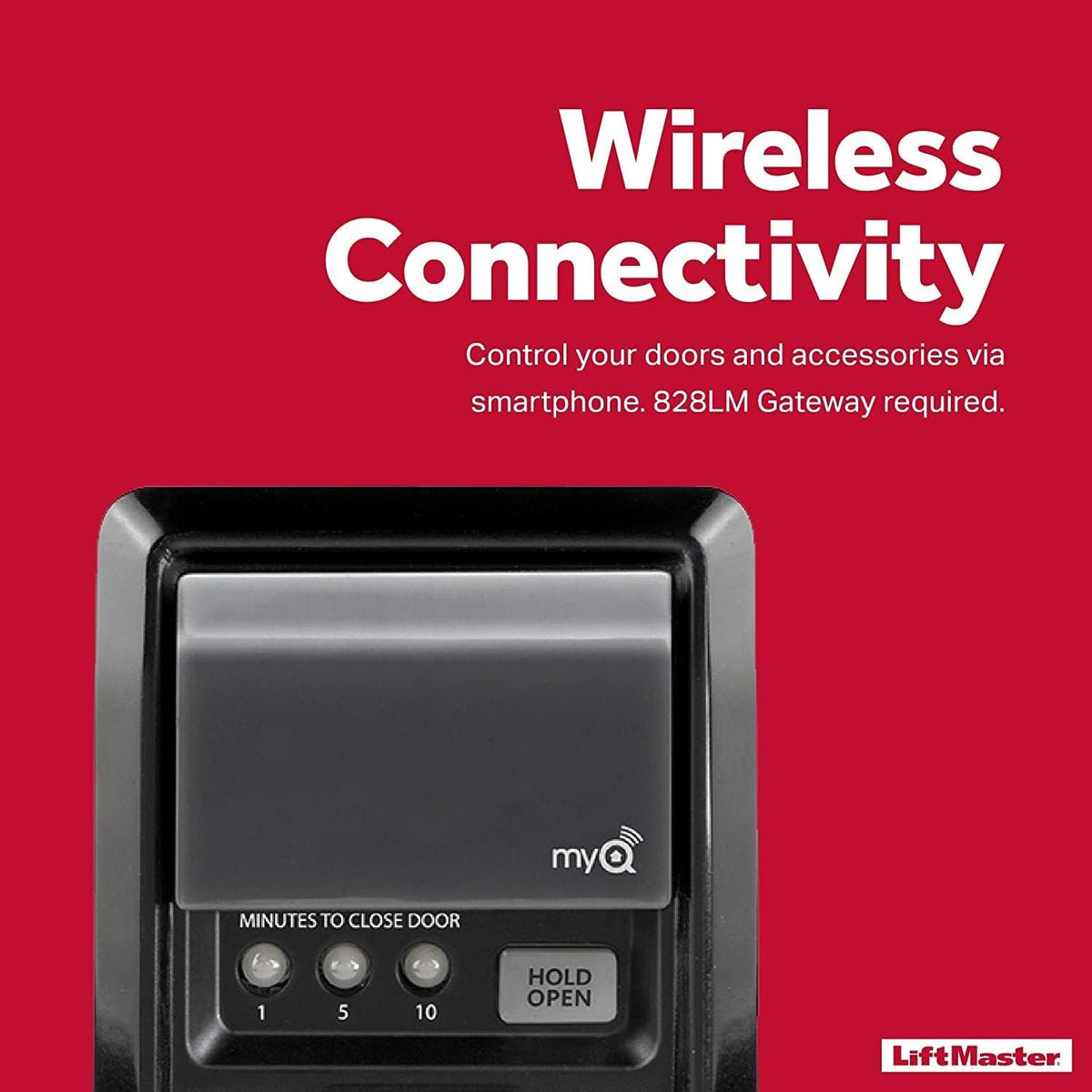 LiftMaster 889LMMC installation view showing simple wiring