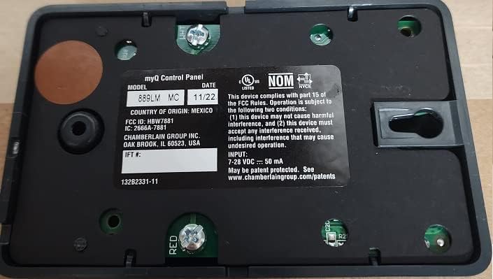 LiftMaster 889LMMC myQ setup on panel for mobile control
