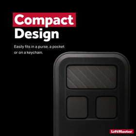 LiftMaster 890MAX battery-inside image shows the included 3V battery for long life.