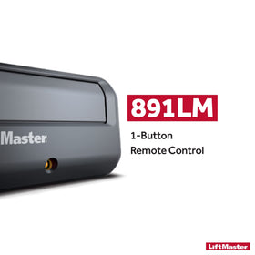 LiftMaster 891LM remote back view highlighting compact design and Security+ 2.0.