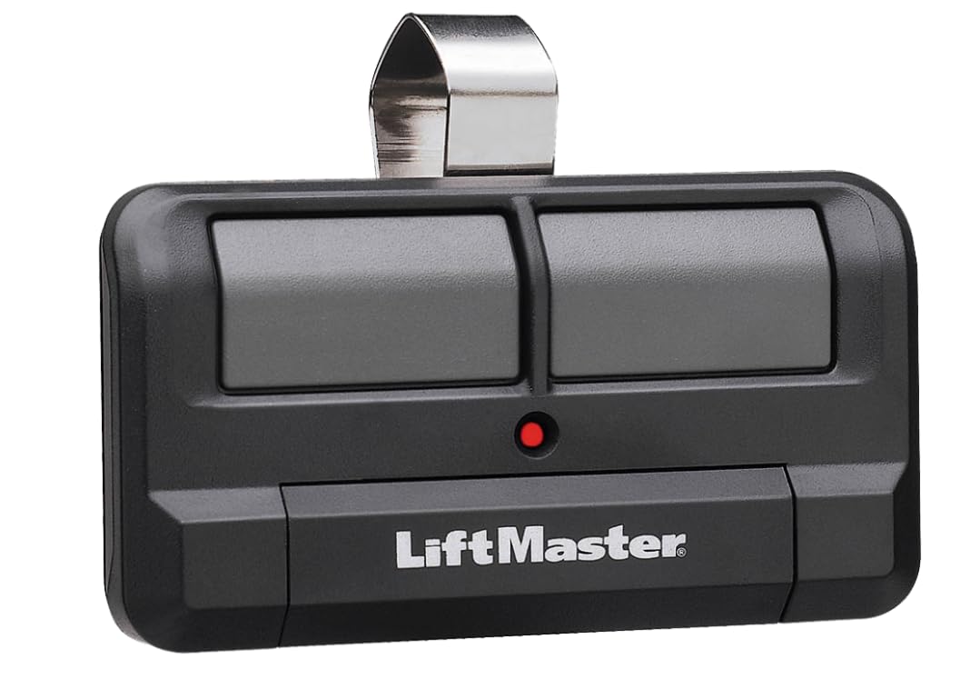 LiftMaster 892LT two-button remote front view for quick dual-door control.