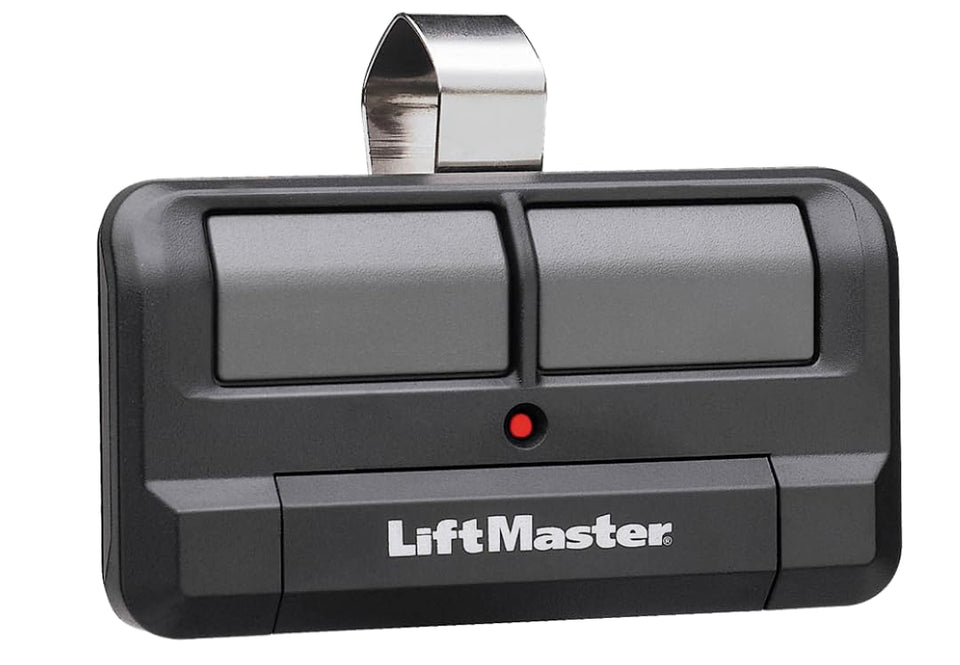 LiftMaster 892LT two-button remote front view for quick dual-door control.