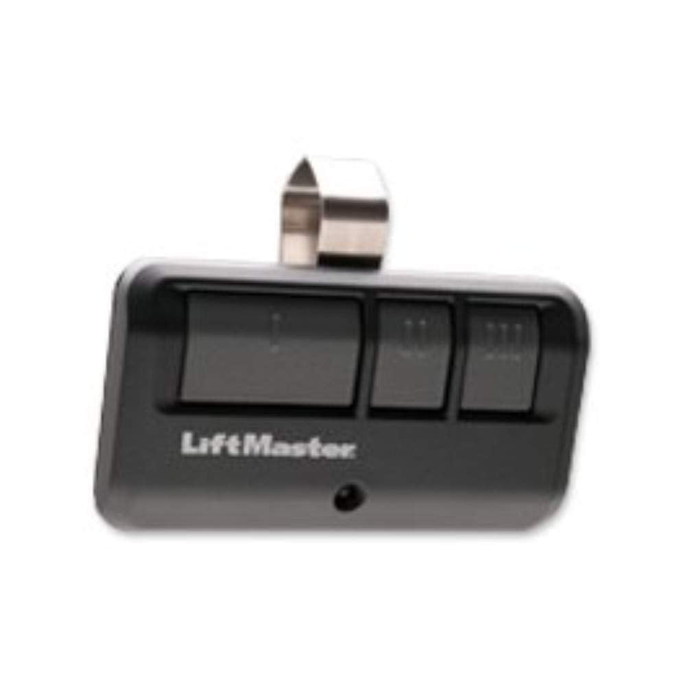 LiftMaster 893Max remote, focus: compact controller, supports up to three openers with secure rolling code.