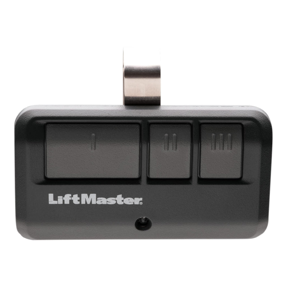 LiftMaster 893Max remote front view with three-button layout for multiple controls.