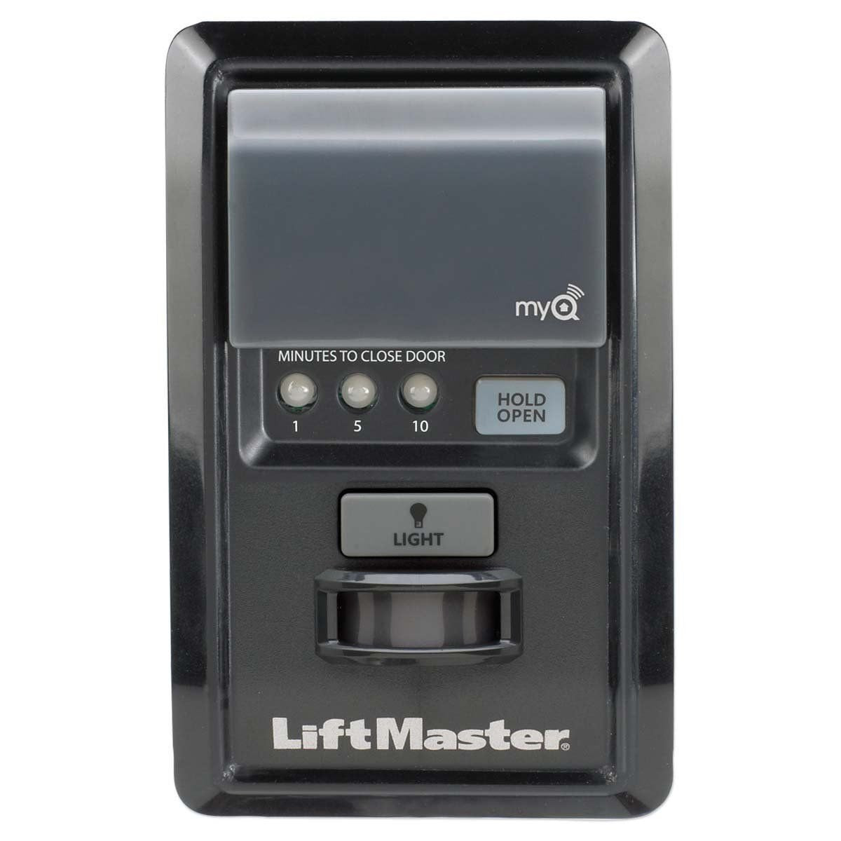 LiftMaster MyQ wall control for garage opener enabling remote access and lighting management