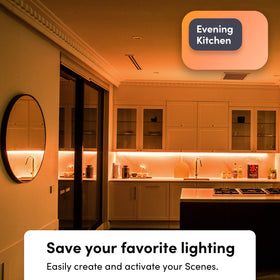 LIFX installation behind cabinet or on ceiling for ambient glow