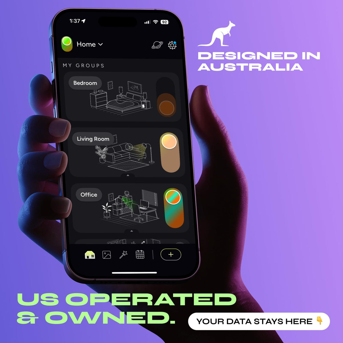 LIFX privacy-first design keeps data inside your home.