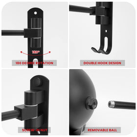 LIFXIZE two-sphere design with double hooks stores coats and gear.