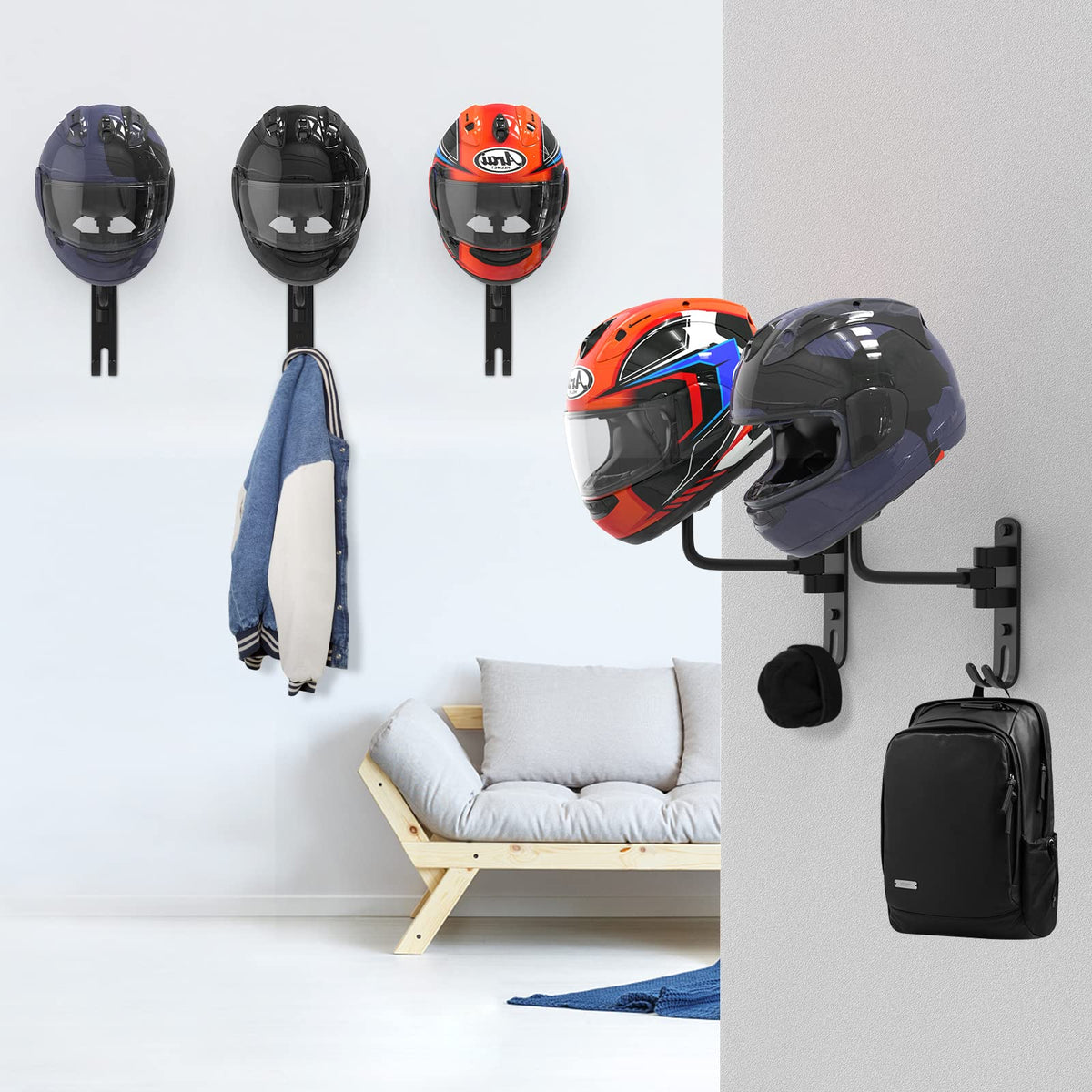LIFXIZE versatile holder fits open-face and full-face helmets.